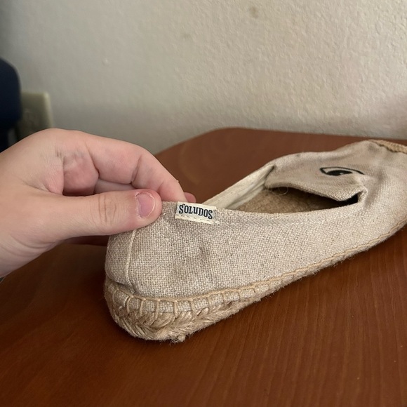 Soludos Women's Jason Polan Wink Espadrilles Cream Cotton Canvas Jute Sz 8 Woven - Picture 12 of 13